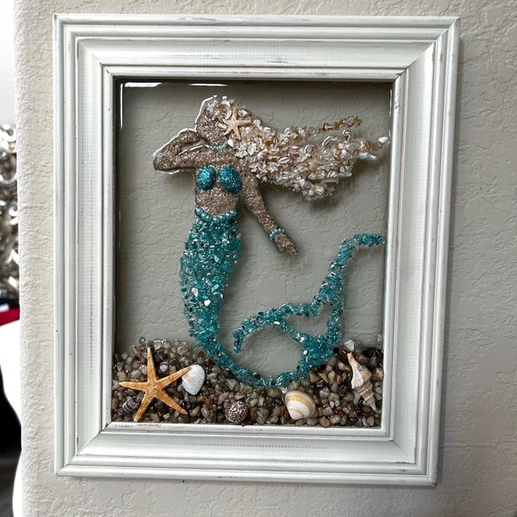 Mermaid Crushed Resin Art Frame. NWOT - Picture 1 of 6